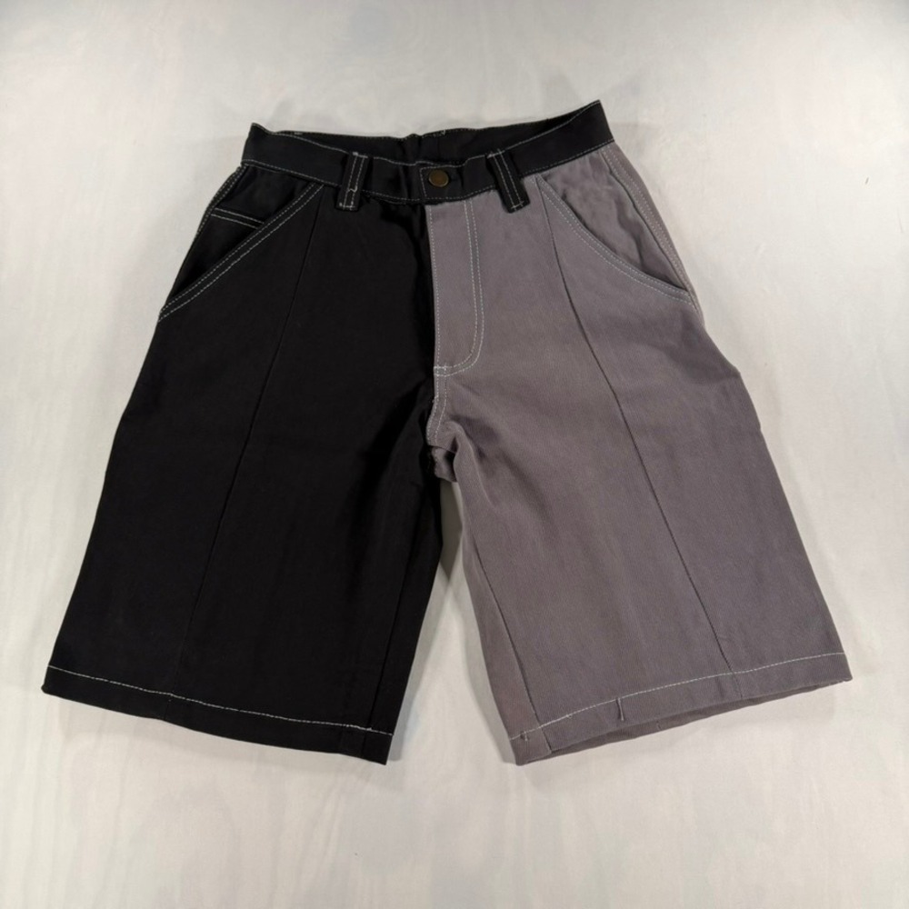 Carhartt Carpenter Shorts Women 28 Black Grey‎ Two Tone Contrast Stitch Utility